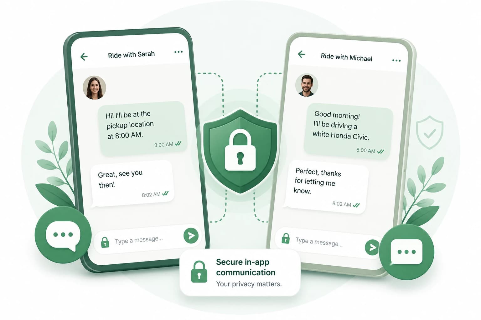 Secure CapitalCommute in-app communication