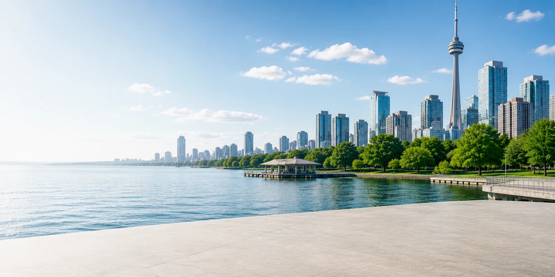Toronto waterfront background for booking support