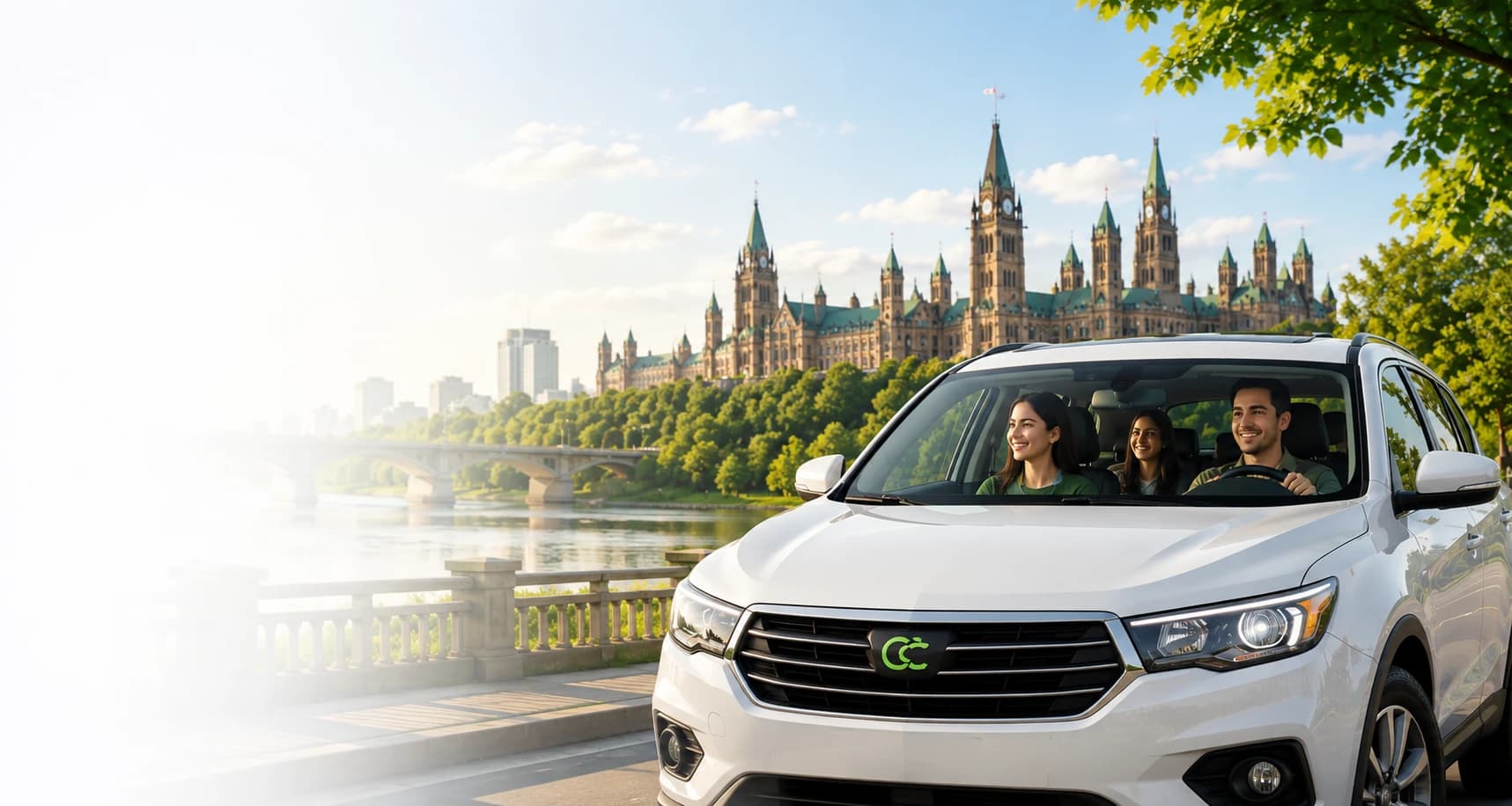 CapitalCommute riders and driver travelling near Ottawa